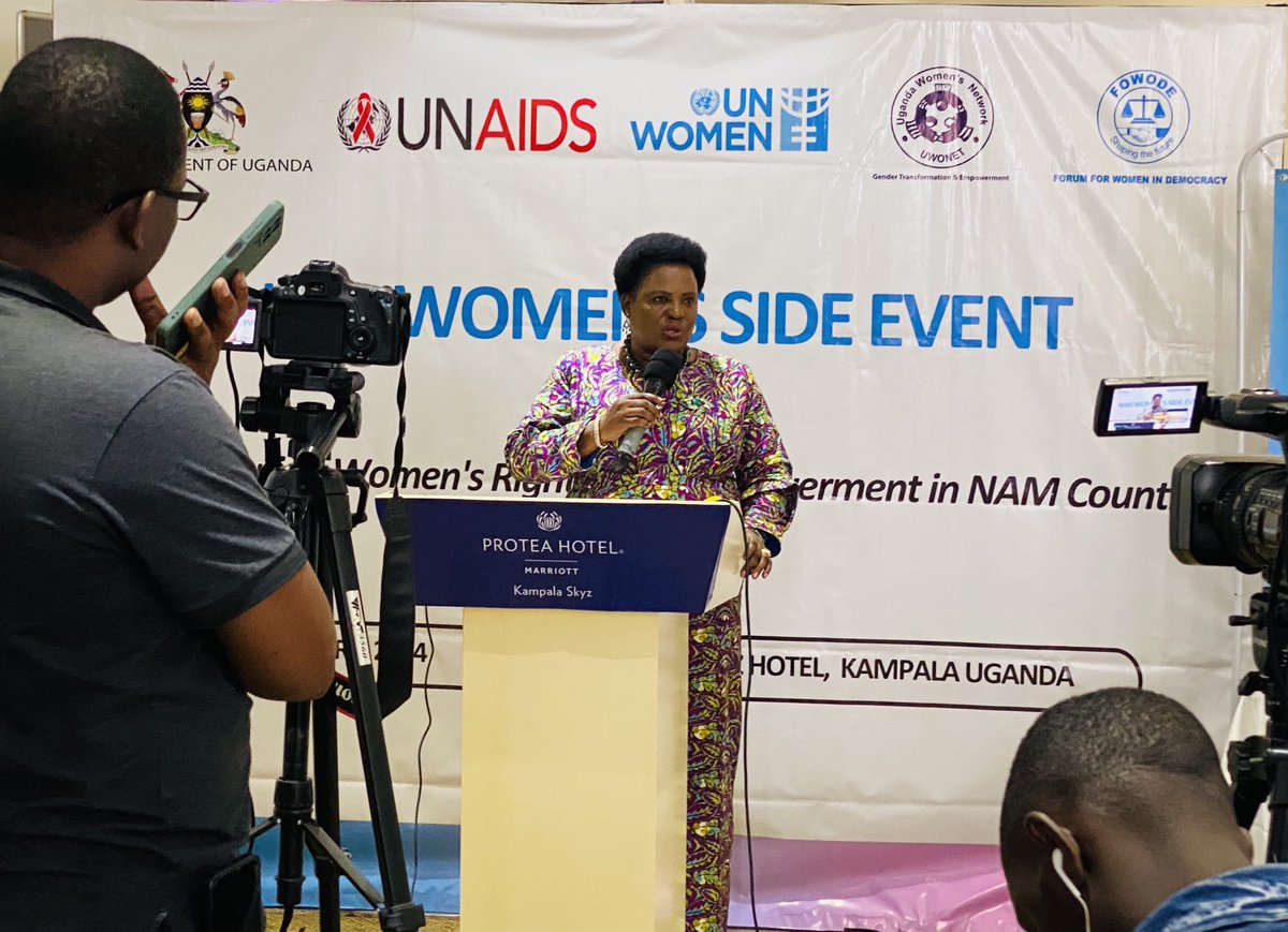 Nam Women’s Side Event: The Minister of ⁦@Mglsd_UG⁩ , @Hon ⁦@BettyAmongiMP⁩ has officially opened the event saying that there exists also Nam Youth platform which brings youth together to deliberate on issues that affect them. ⁦@FOWODE_UGANDA⁩ ⁦@uwonet⁩