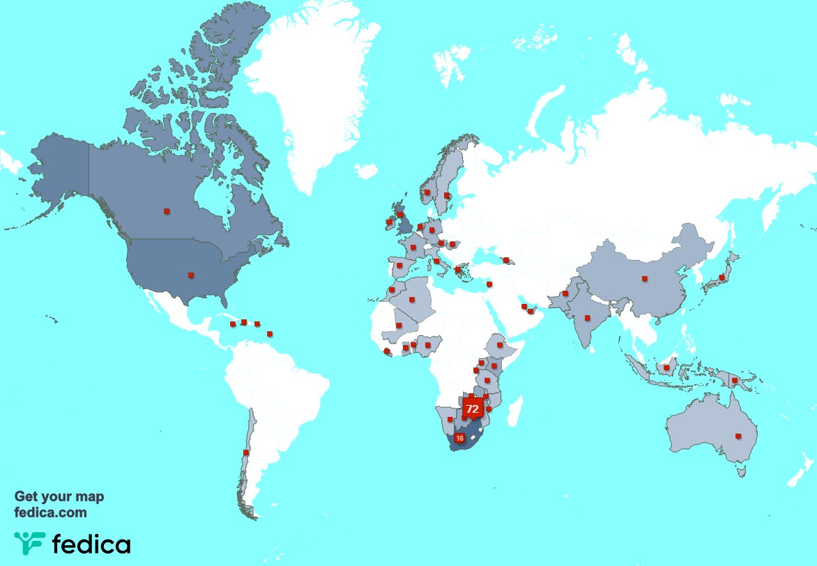 I have 3 new followers from Netherlands 🇳🇱, and more last week. See fedica.com/!mthondebele