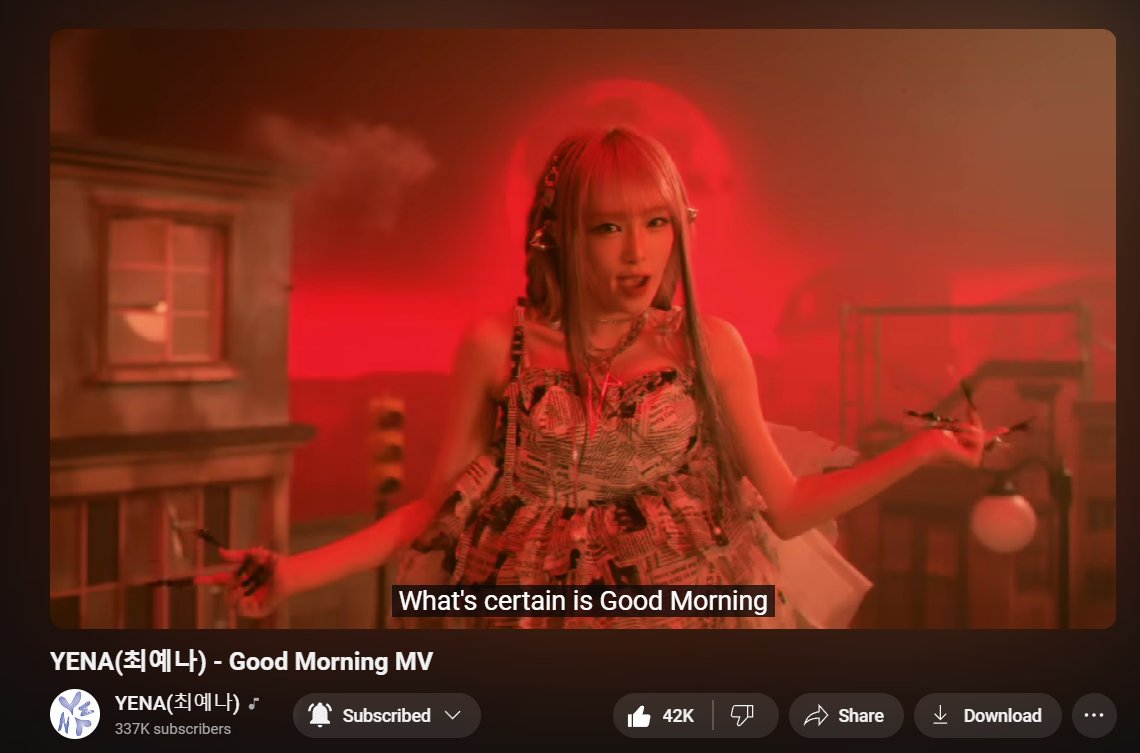 yenaens's tweet photo. Let's all continue streaming the MV!!!! #GOODMORNING_Streaming 🌤️ https://t.co/YU8gdJWDWG