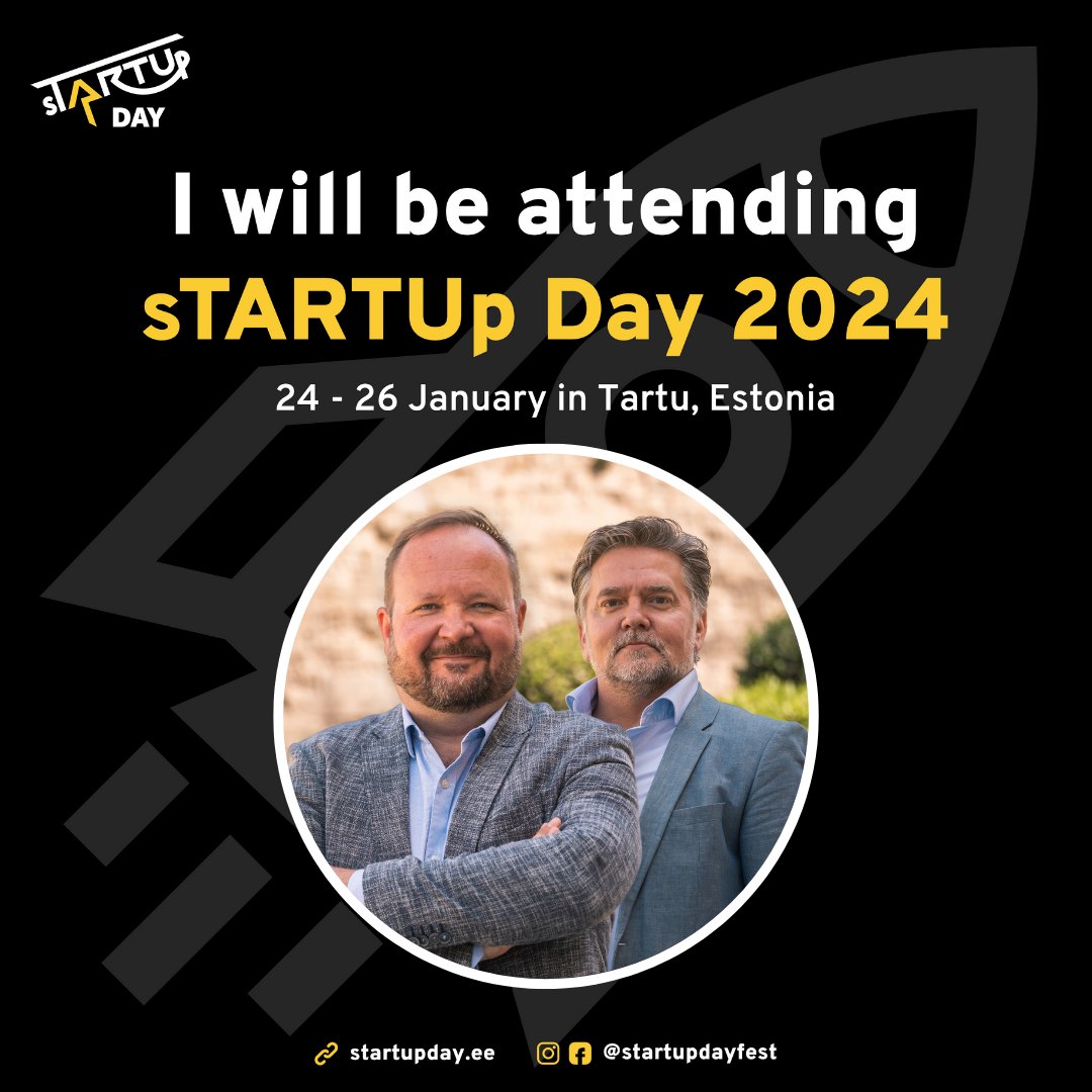 We're Estonia-bound! 🇪🇪

The first overseas trip for 2️⃣0️⃣2️⃣4️⃣ is taking us to Tartu - this year's European Capital of Culture 🇪🇺 - for the highly-anticipated sTARTUp Day festival 🎉

Drop us a line if you plan on attending and we'll meet you there 👋

#startupday