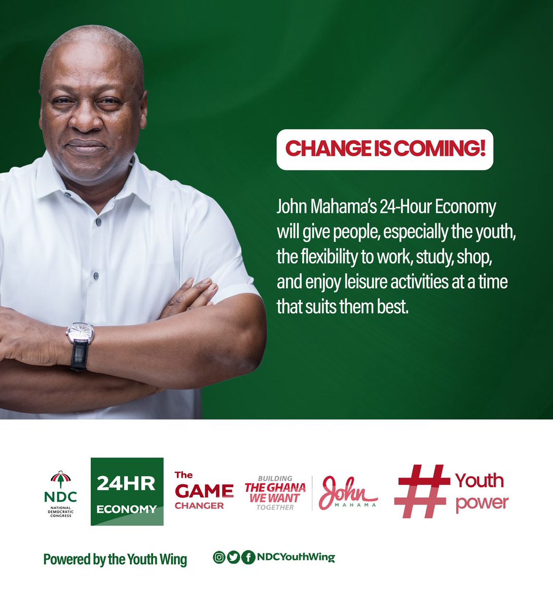 #ChangeIsComing
#24HourEconomy 
#BUILDINGTHEGHANAWEWANTTOGETHER