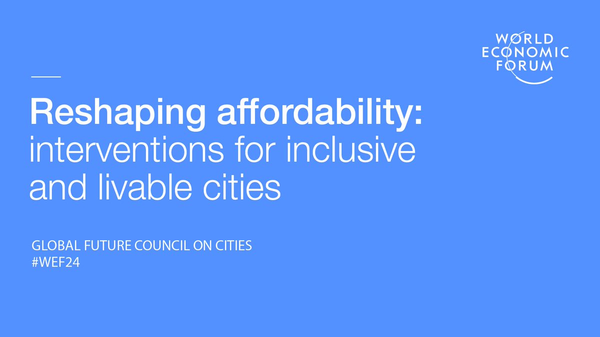 How can we make cities more livable + inclusive? For a new @wef booklet on affordability, Diana Rodriguez Franco, Former Secretary of Women’s Affairs for the City of Bogotá, and I share our individual perspectives. Have a read on page 28! bit.ly/WEFbooklet