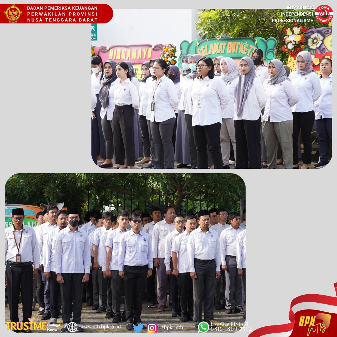 bpkrintb's tweet photo. Dirgahayu BPK RI ke-77
BPK SATU, BPK HEBAT !!!

Selengkapnya : https://t.co/4KkVF6lK2X

#bpkri #bpkrintb #trustme #dirgahayubpk #bpksatubpkhebat https://t.co/MdEitP4aqk
