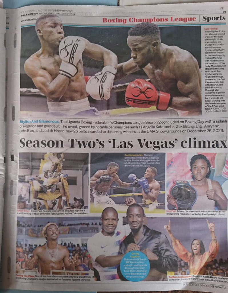 muhangimo's tweet photo. Last year,  was really a tough year for boxing, we went as low as spending time in prison and as high as organising the biggest sports event on the 26th Dec 2023... 

Such experiences tell a story about , who we really are as individuals/ personalities? 

Thank you friends, who were there with us throughout the journey... for your safety I won't mention your names here but you know yourselves @NBSportUg