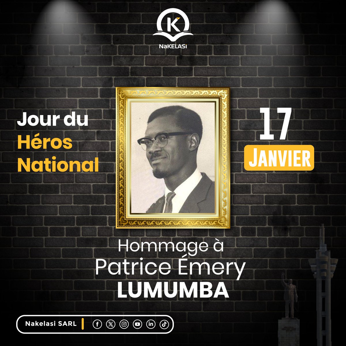 nakelasi's tweet photo. « On connait une nation aux hommes qu'elle produit, mais aussi à ceux dont elle se souvient et qu'elle honore. » Kennedy 
Aujourd’hui nous célébrons notre Hero national

#HérosNational #patriceemerylumumba #RDC #Rdcongo #nakelasi https://t.co/T8N47q1Oir
