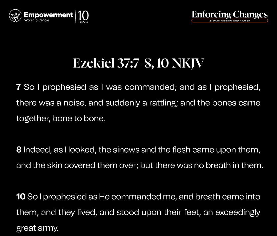 EWCWestHills's tweet photo. It’s Day 9 and today, we are prophesying to the dry bones! Connect with us in prayer on google meets @ 7pm to enforce a change in your life! 

#Day9
#21daysofFasting&amp;Prayer
#EwcWestHillsCampus https://t.co/PxtFgQKarF