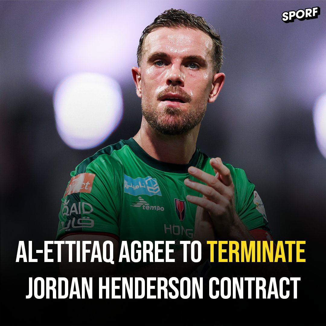 Money can't buy happiness for Henderson ❌ Al-Etiffaq have agreed to terminate Jordan Henderson's contract after only six months. The midfielder will leave their training camp in Abu Dhabi and return to England as he searches for a new club. Ajax remain in talks over a