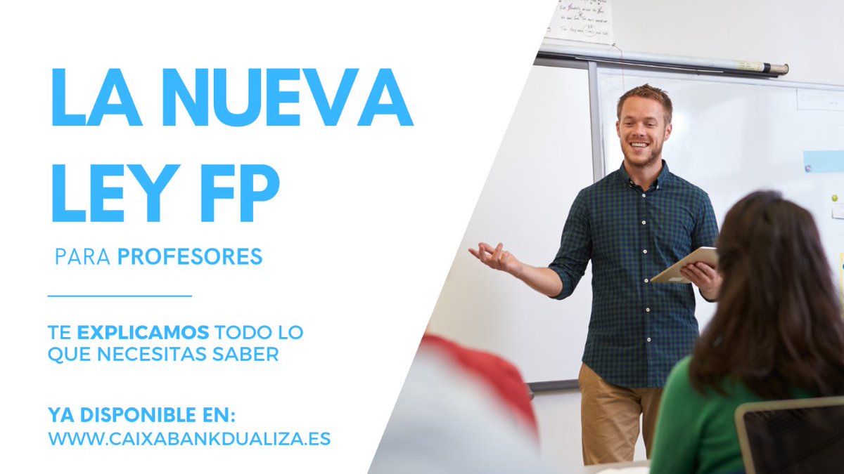 📝¿Sabes que este año CAMBIA el sistema de FP?

🤔Pero..., ¿realmente sabes cómo te afectará?

📣Junto a <a href="/fp_empresa/">FPEmpresa</a> te lo explicamos TODO en nuestra Web

Cambios PRINCIPALES de la nueva Ley 👇
caixabankdualiza.es/nueva-ley-fp/