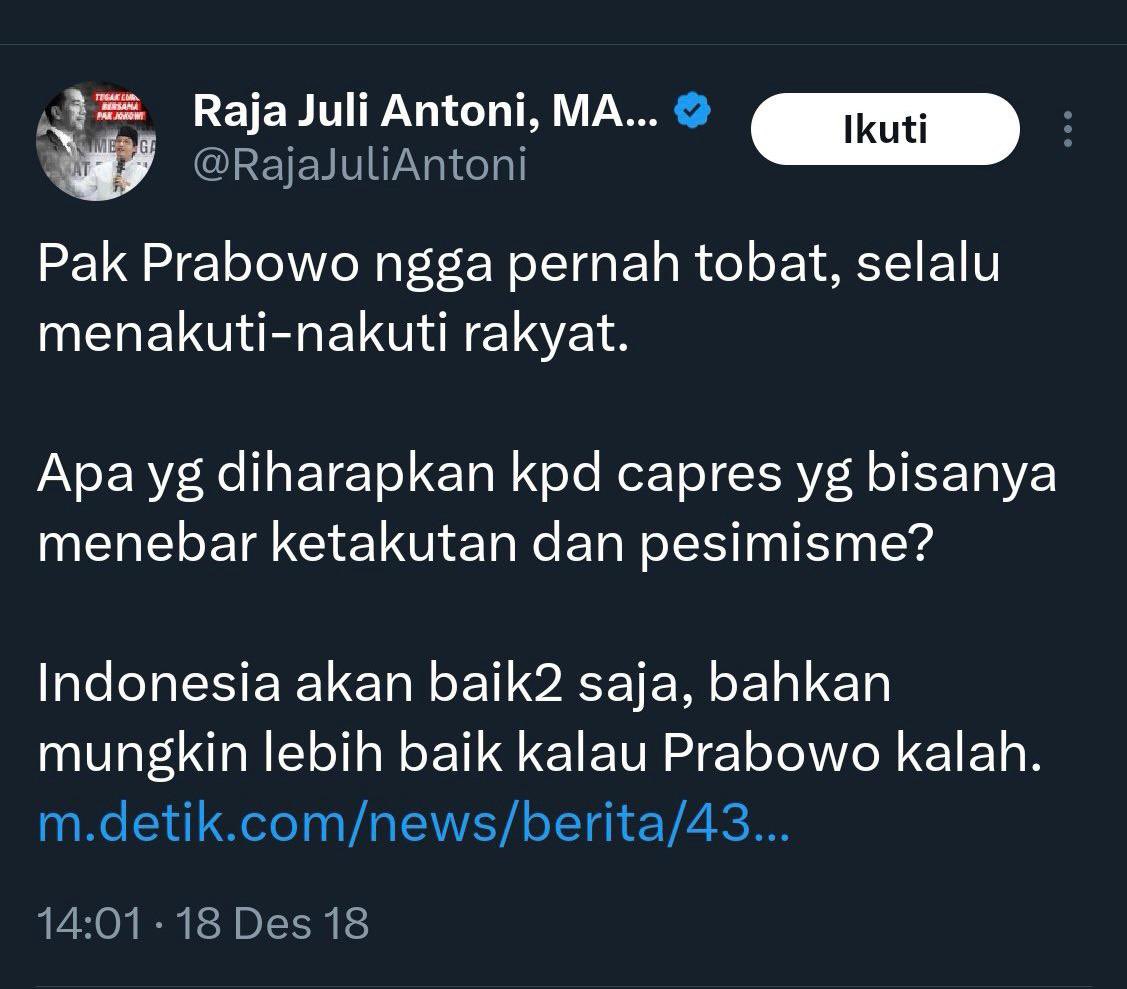 Pilih Prabroro, dapat Pencilik. Mau?

Ganjar Presiden Rakyat