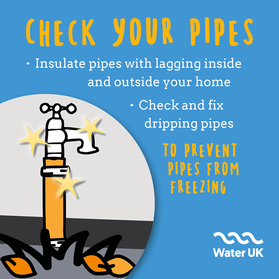 Household pipes can bust when they thaw-out after freezing. Insulate your pipes to prevent them from freezing. Check our top tips for protecting your home: watersworthsaving.org.uk/top-tips/get-w…