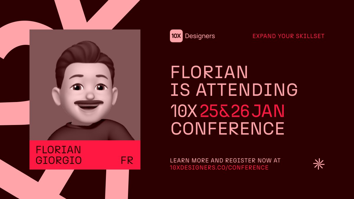 I'm attending the @10x_designers, with great speakers (<a href="/pablostanley/">Pablo Stanley</a>, <a href="/femkesvs/">femke</a>, <a href="/joeyabanks/">Joey Banks</a> &amp; many more!)
