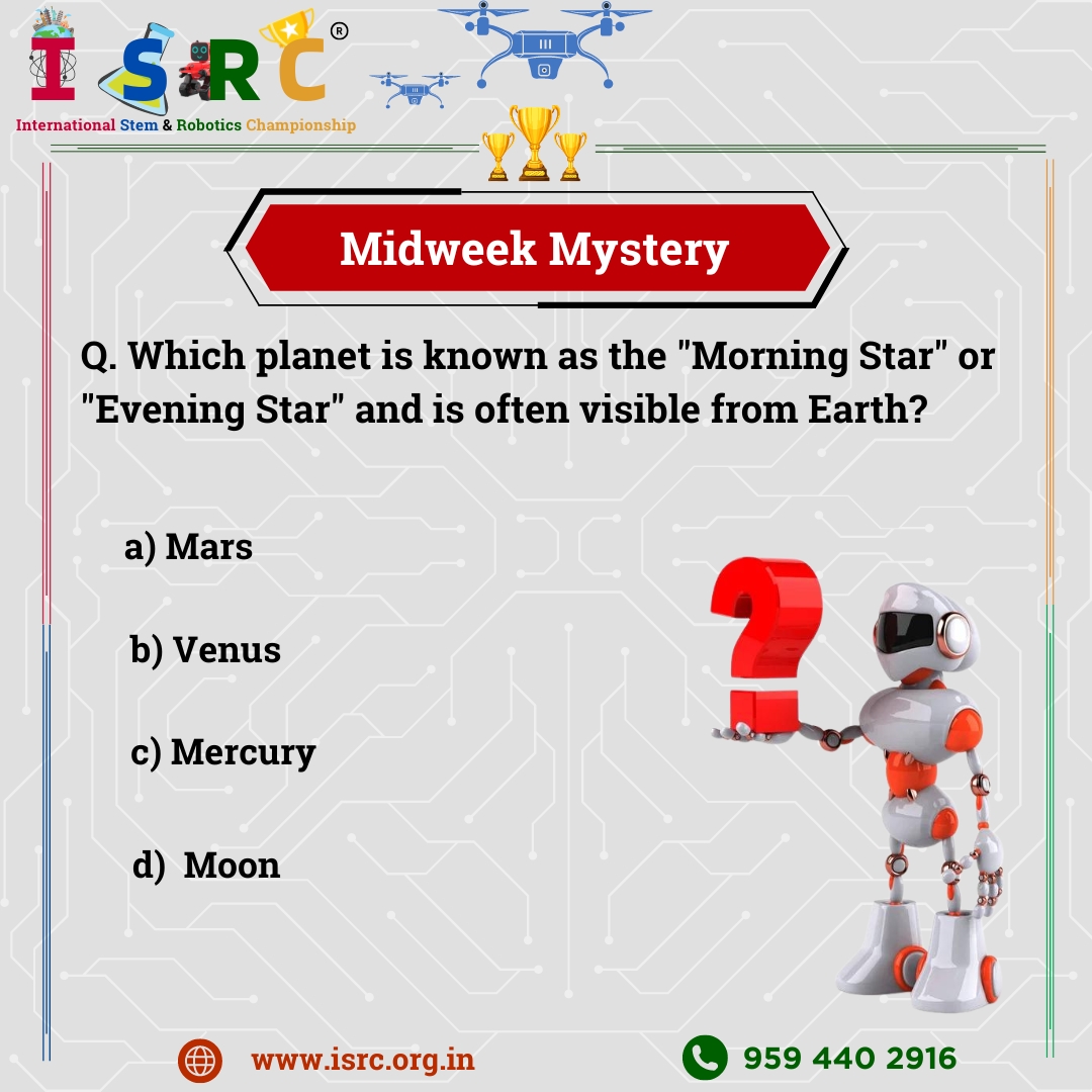 🌌✨ Can you solve the Midweek Mystery? 🤔 Which planet is dubbed the 'Morning Star' or 'Evening Star' and is often visible from Earth? 🪐 Comment your answer below!
.
.
.
. 
#MidweekMystery #SpaceTrivia #PlanetaryWisdom'