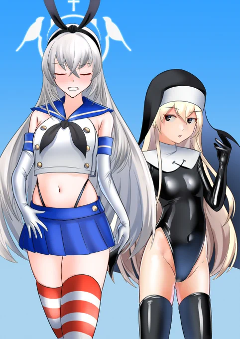 #艦これ #ブルーアーカイブユスティナ聖徒会の礼装のことを令和の島風の服って言うのやめろよ 