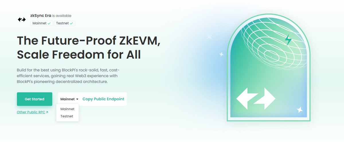 Build for the best using BlockPI's rock-solid, fast, cost-efficient services, gaining real Web3 experience with BlockPI's pioneering decentralized architecture.|
blockpi.io/zksync 
#zksync