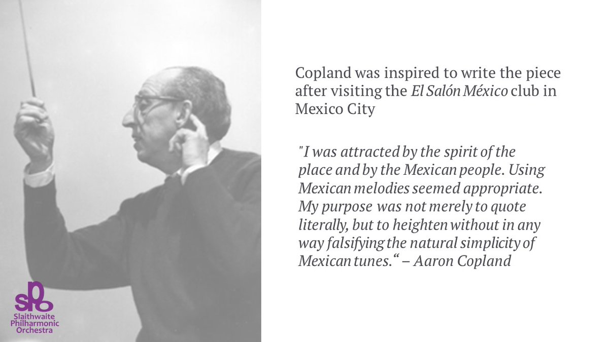SlaithwaitePhil's tweet photo. Don your sombrero and come down to Huddersfield Town Hall, Sat 20th Jan @ 730pm to warm your toes to Copland's El Salón México played live.

Tickets available here: https://t.co/VSnE3ub7Im… 

#Mahler #Slawit #SPO132 #JoeBloom #Copland #Huddersfield #LiveMusic #Orchestra #Music https://t.co/evHE3MIQA1
