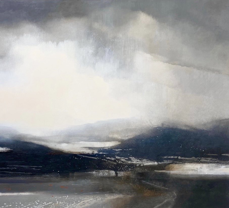 Silver skies and a landscape filled with shadows… #OilPainting #EnvironmentalArtist #LandscapeArtist #Landscapes #Winter #Snow #ColdWeather #BigFreeze #ArtistStudio #ArtistGallery #Landscapes