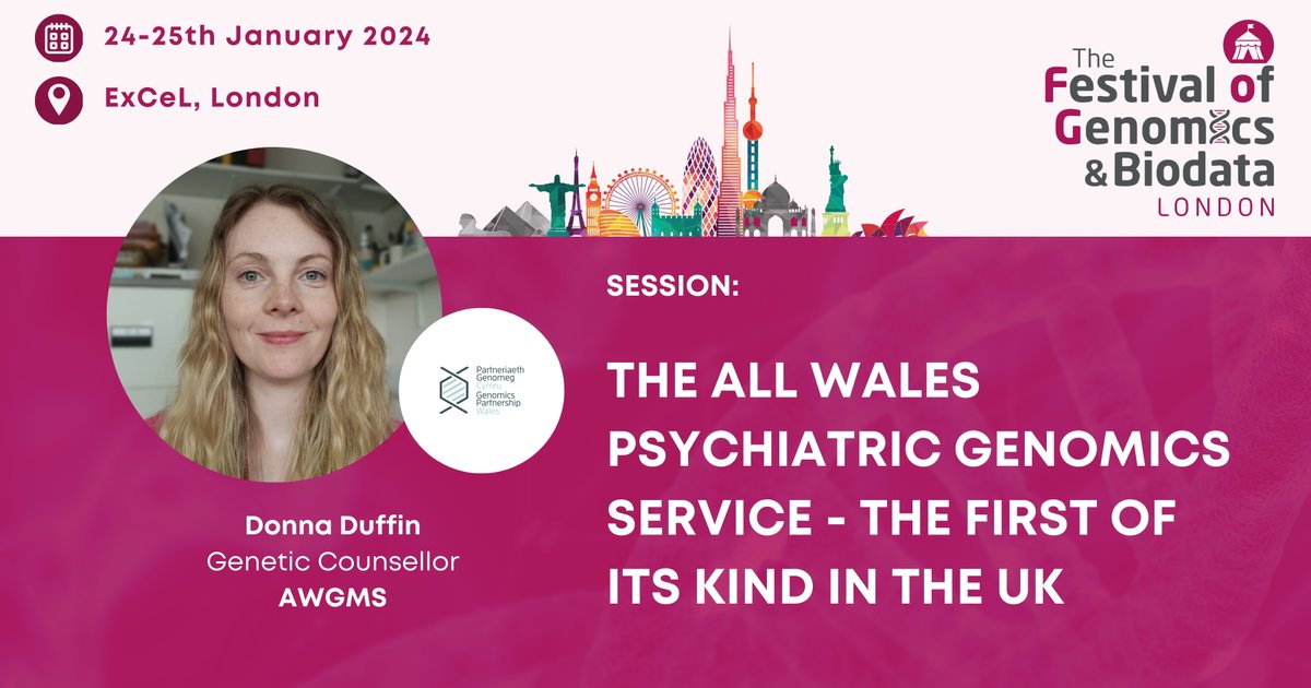 Front Line Genomics (@flgenomics) on Twitter photo The All Wales Psychiatric Genomics Service is the first of its kind in the UK. Joining us at #FOG2024 to discuss the service is Donna Duffin (Genetic Counsellor, <a href="/MedGenWales/">The All Wales Medical Genomics Service</a>). Haven’t got your ticket yet? You can register here: hubs.la/Q02g68810 The All Wales Psychiatric Genomics Service is the first of its kind in the UK. Joining us at #FOG2024 to discuss the service is Donna Duffin (Genetic Counsellor, <a href="/MedGenWales/">The All Wales Medical Genomics Service</a>). Haven’t got your ticket yet? You can register here: hubs.la/Q02g68810