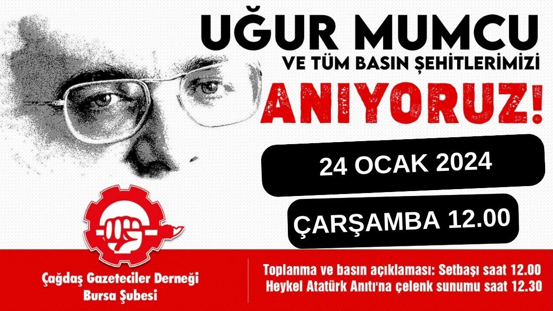 Bundan 31 yıl önce, 24 Ocak 1993'te Ankara'da uğradığı bombalı saldırı sonucu yaşamını yitiren gazeteci- yazar Uğur Mumcu'yu anıyoruz.