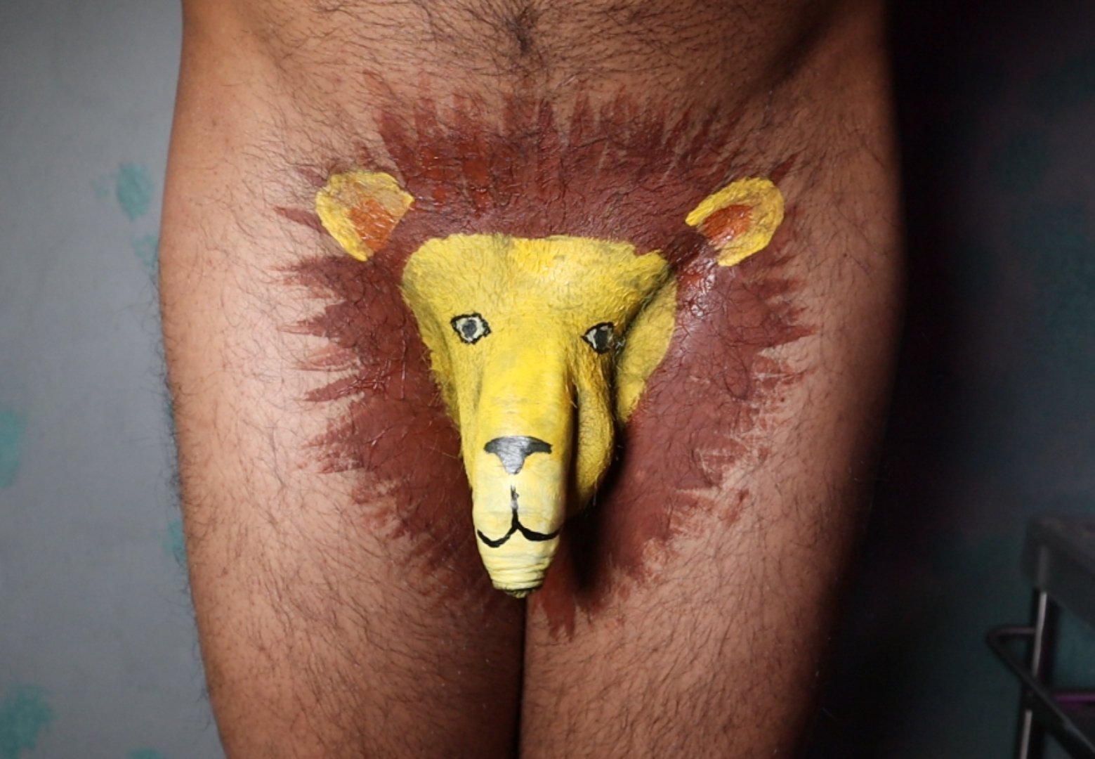 Body paint nude cocks Time for another penis painting! This painting is  inspired by a lion face 🦁 Process video coming soon! Please enjoy and stay  tuned for more penis