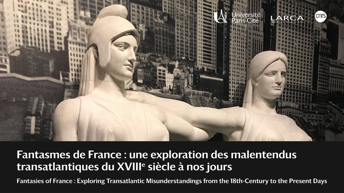 lise_m_chenal's tweet photo. 📢It's happening! Join us this Friday @univ_paris_cite for a one-day bilingual symposium on 'Fantasies of France: Exploring Transatlantic Misunderstandings from the 18th-Century to the Present Days' organized by @LarcaParis. Download the program below! https://t.co/Nyz0T2mP7N
