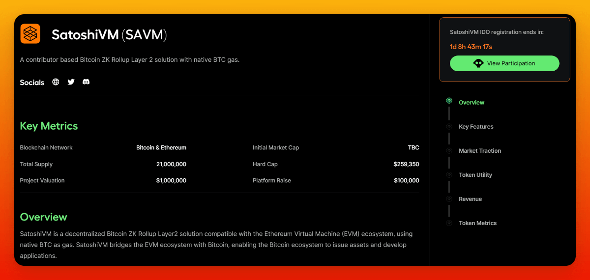 BringMeCoins's tweet photo. 📌Pre-registration has started for the @SatoshiVM's IDO on @theapeterminal

🚨No KYC required for registration

▸ $SAVM IDO price: $0.05
▸Total supply: 21M
▸Valuation: $1M
▸100% unlock at TGE

📌How to participate?
▸Go to https://t.co/MA9egFdNay connect your wallet & create your account
▸Hold min. $50 tokens on Ethereum chain in your connected wallet
▸Click to participate
▸The snapshot will take place at 12:00 UTC on 18th Jan
▸Lottery will be drawn at 15:00-19:00 UTC on 18 Jan (100 winners in total)
▸Lottery winners will receive $1000 USDC allocation

🚨If you become one of the lottery winners, you need to do KYC to participate IDO

🚨Hurry up because pre-registration will close in approximately 30 hours

✨I think $SAVM IDO will be profitable and @theapeterminal gives everyone a chance. That's why I shared it with you.

Also, be sure to join the testnet that I mention in the thread below. I think there will be an airdrop to testnet participants👇

Good luck everyone🍀