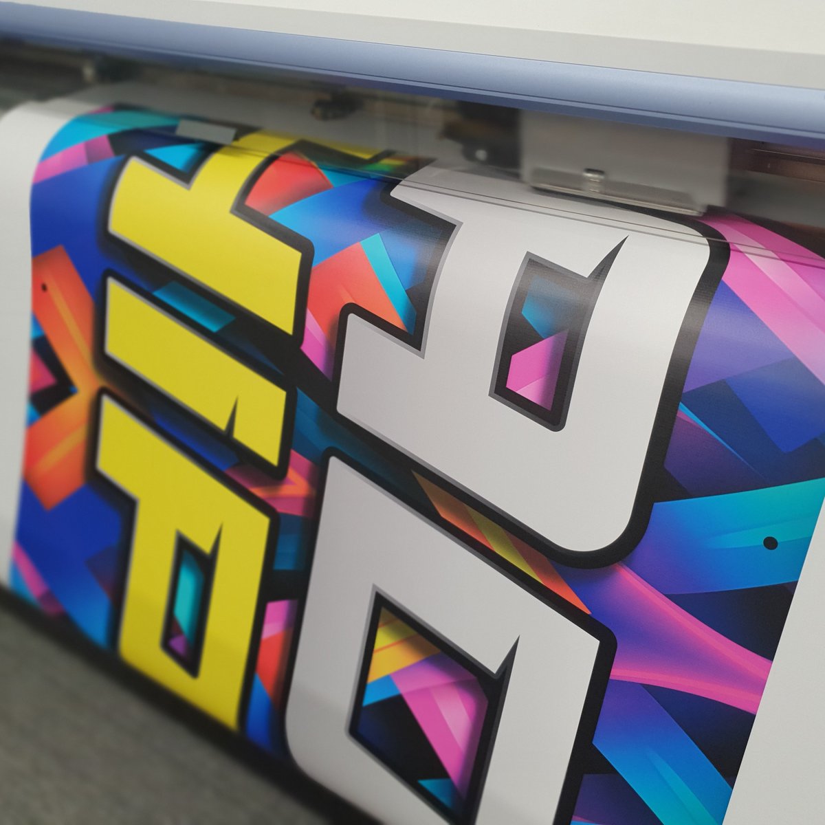 Some vibrant printing on our fantastic Roland machine for a #BritishRadioCarAssociation event banner. #RCGraphixLtd #BRCA #Banners #EventBanners #Events #Shows #EventPromotion #Signs #Signage #MadeInYorkshire #MadeInUK #BarnsleyIsBrill