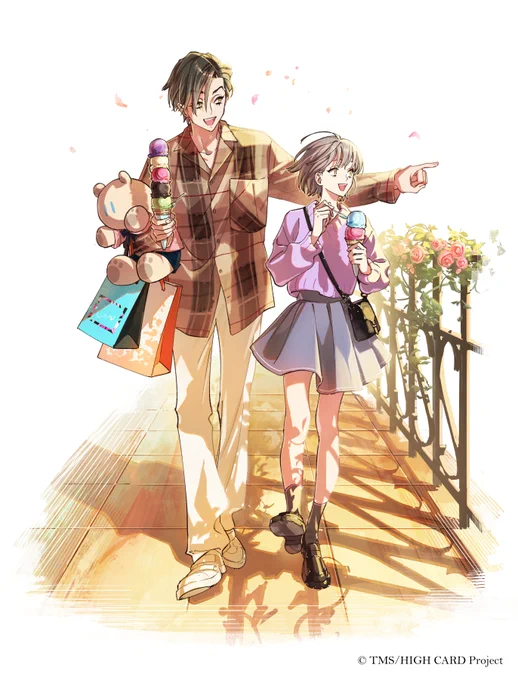 『HIGH CARD season 2』 EDのイラストを担当しました。 EDイラスト① クリスとミシェル  #highcard #ハイカード