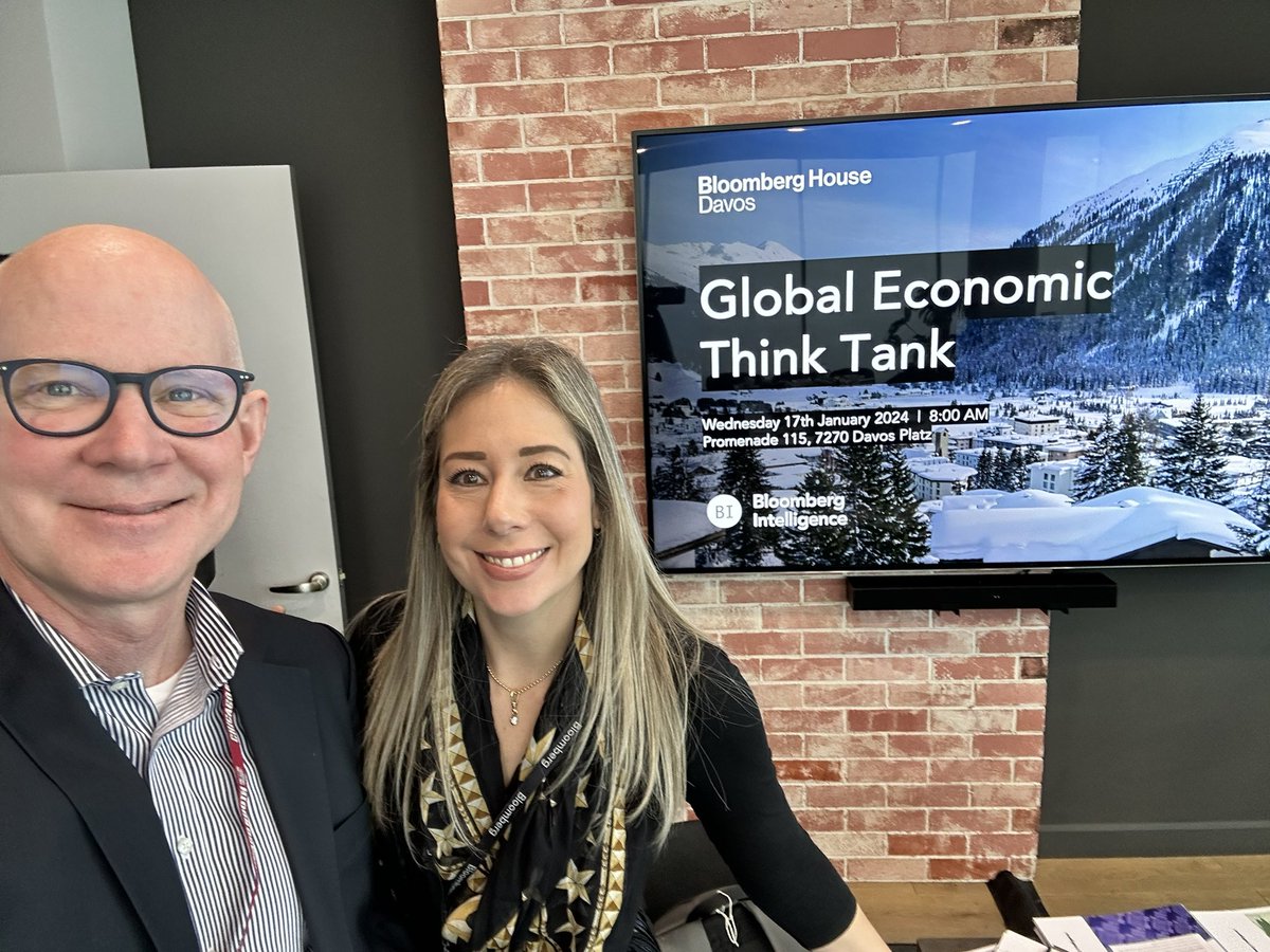 timocraighead's tweet photo. I had the good fortune to present at a Think Tank roundtable at Bloomberg House Davos today. A few points: Central Bank pivots key for markets now priced for near perfection. Also shared insights from my @BBGIntelligence colleagues re: Elections, China Tech/AI, Energy Transition. https://t.co/WUFDCOZdvY