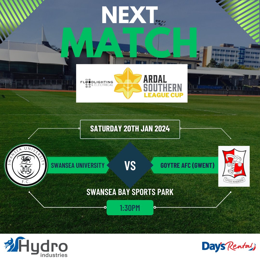 Next Up.....The League Cup

This Saturday we host Goytre AFC Gwent in the <a href="/ardalsouthern/">Ardal Southern</a> League Cup

Kick off: 1:30pm

Entry £5
Student &amp; Concessions £1

#Greenarmy
#Cupgames
#ardalsouthern