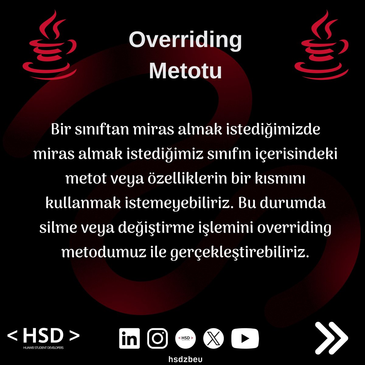 hsdzbeu's tweet image. #programlamadilleri #java #javaprogramming #yazılım #overriting #kalıtım #OOP