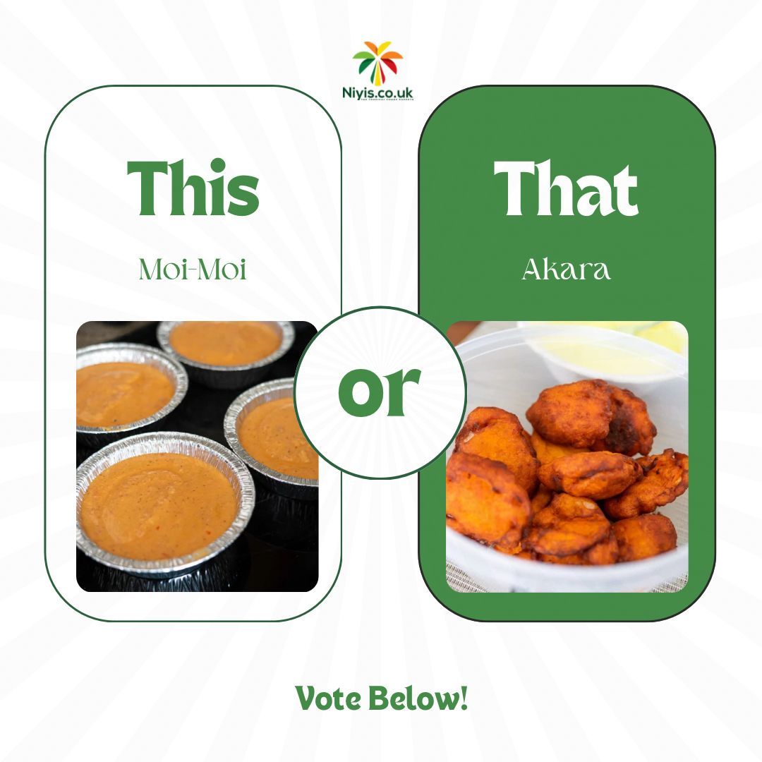 NiyisUK's tweet image. Moi-Moi or Akara, which would you choose?! 😍 Comment your pick below and let's settle this delicious debate. 🍲🔥

#gethealthywithniyis #chooseniyis #thisorthat #foodiedecisions #moimoi #akara Ronnie Rashford Tom Holland