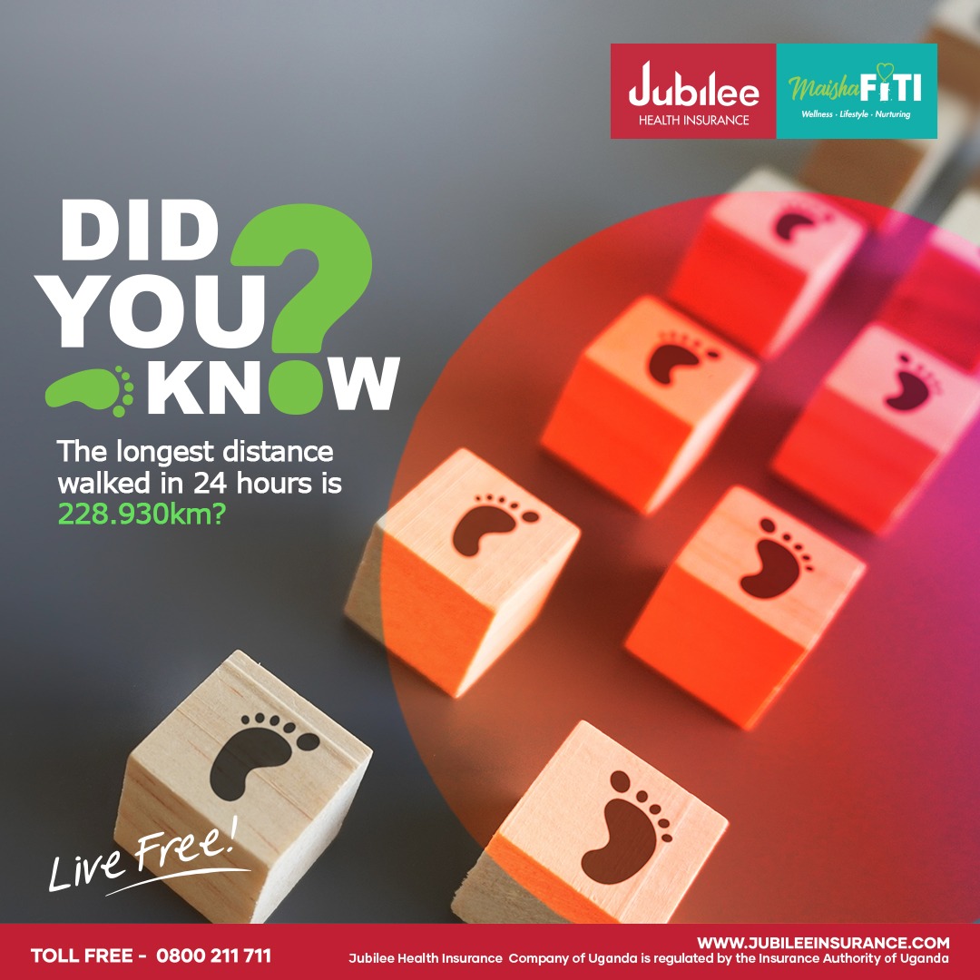 JubileeInsUG's tweet image. What's the furthest you've walked in a day? Drop us a comment and let us know. To learn more about our Maisha Fiti Step Master campaign, please visit bit.ly/4aQ6ytT. #MaishaFiti #StepMaster #JCareMedicalCover