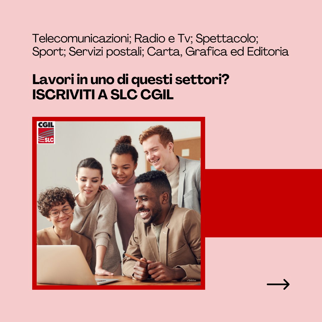 SlcCgil's tweet photo. 🟥 Tra i buoni propositi per il nuovo anno ce n’è uno che non puoi rimandare: iscriverti al #sindacato. Se ti occupi di #Comunicazione e al lavoro sei stanco/a di sentirti solo/a contro tutti, entra in SLC-CGIL 👉 https://t.co/g13UGePgRN https://t.co/HLgm52FE2a