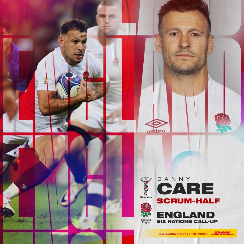 Harlequins's tweet photo. 🌹 Six Harlequins named in the England Six Nations squad.

👊 Go well boys. 

✈️ International team news delivered by @DHLRugbyUK. 

#COYQ