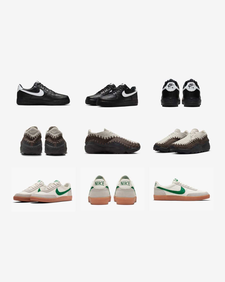 sizeofficial's tweet photo. Expanding their offerings for 2024, #Nike's latest arrivals have landed online. Which pair are you going for? 👣 > https://t.co/a29JZInSL3 #NikeFootscape #NikeAirForce1 #NikeKillshot https://t.co/bOOgVkwycU