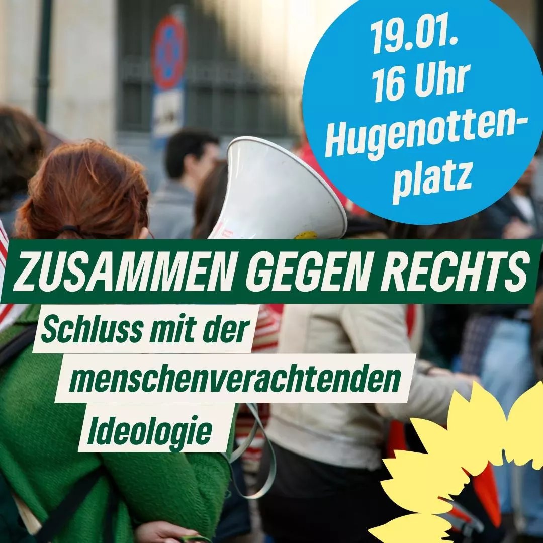 GrueneListe's tweet photo. „Auf die Straße gegen die AfD“ 
19.01. | 16.00 | Hugenottenplatz #Erlangen
20.01. | 14:00 | Willy-Brandt-Platz #Nürnberg
In Potsdam diskutierten Vertreter*innen aus #AfD und der extremen Rechten sowie Geldgeber*innen die Vertreibung von Millionen Menschen aus Deutschland https://t.co/LBYvpLByj1
