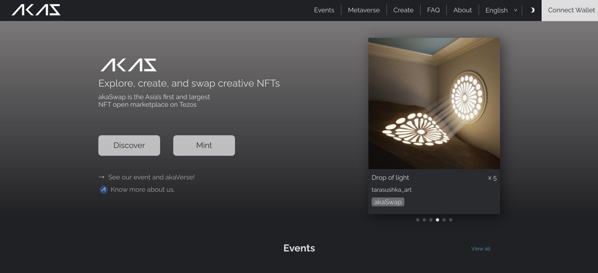tezos's tweet photo. @AkaswapCom is the first (and largest) NFT open marketplace based on Tezos in Asia, featuring numerous projects created by artists around the globe.Devoted to building an ecosystem providing tools and services for organisations, akaSwap also includes akaVerse and akaDrop.

(1/4) https://t.co/5KXFj5D6lt