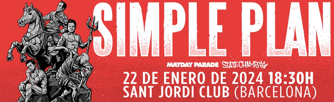 📣 @SimplePlan en concierto en #Barcelona

The Let The Bad Times Roll Tour aterriza en la capital catalana el próximo lunes 22 de enero en el  Sant Jordi Club

¡No te lo pierdas!

Entradas todavía disponibles 👇

acortar.link/UWGxHQ