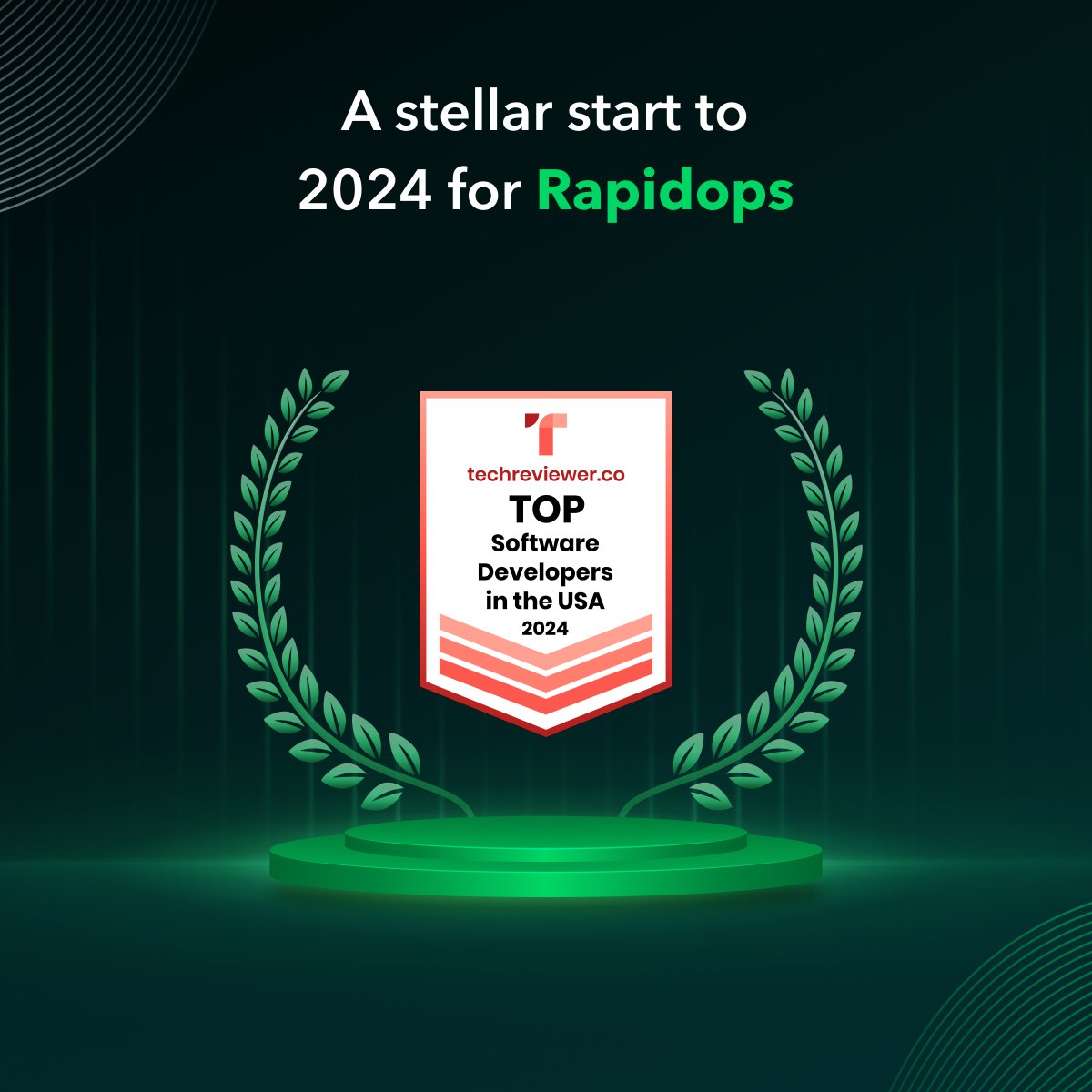 🏆 Starting the new year on a high note!

Proud to share that @Rapidops has earned a spot on Techreviewer's prestigious list of “Top US Software Development Companies for 2024”. 🎉

Cheers to continued innovation and success! 🚀