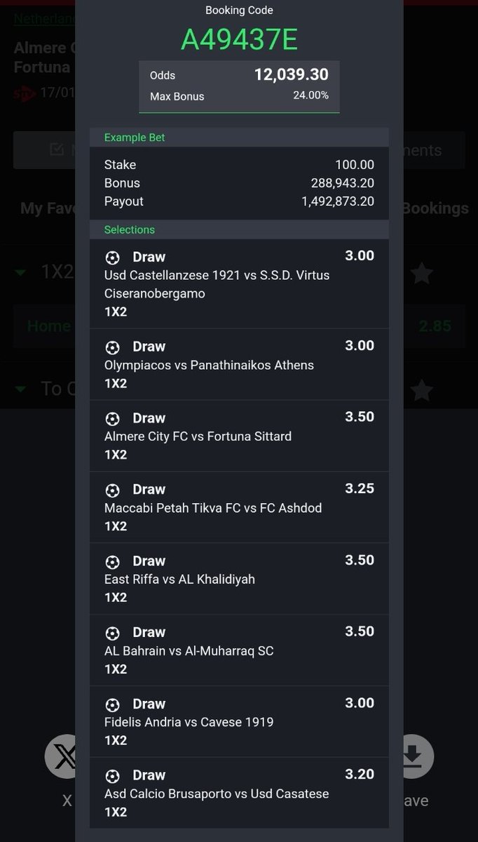 8/8 Ft X ♥️ 🎯 Flex By 2 Get 100 Odds #DrawAddict Gamble Responsibily 🔞 @Wappyking_ @_kennyblaze1391 @JnrAba @LouieDi13 @drawbarbie @TheFtXMaestro @focustips1 @general_mayor11 @___martella @MizBee30 @BETTINGREPUBLIC @greensonmymind @AceBaby48881528 @Macy_Macy0 @walter_Carter1…