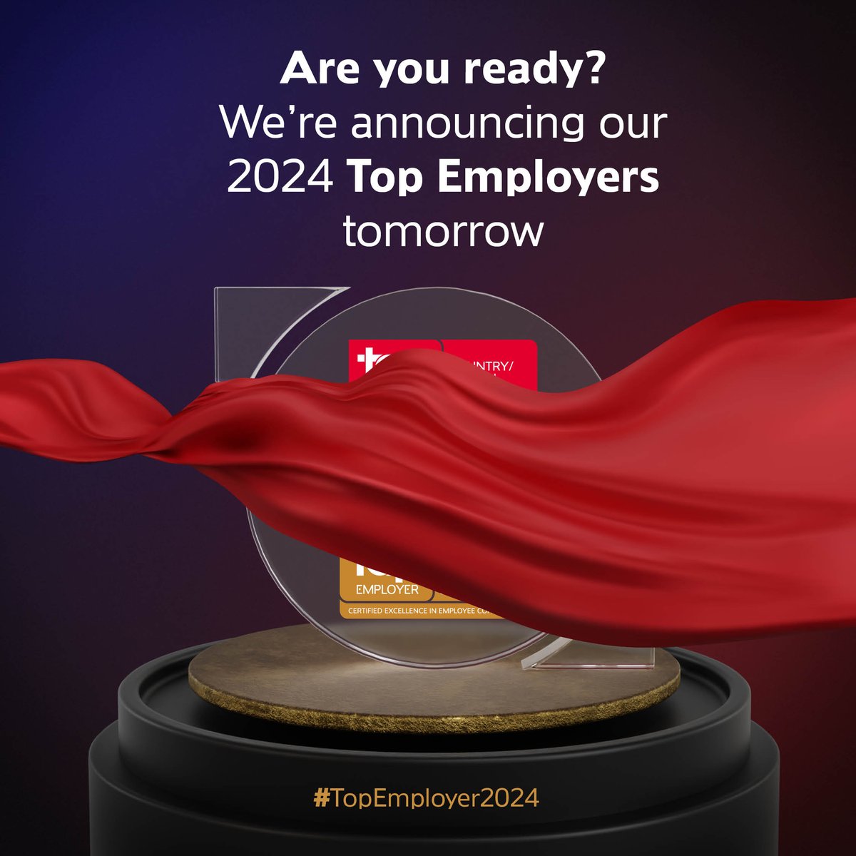 One day to go! It's almost time for the big reveal. Are you ready to meet our 2024 Top Employers? 

#TopEmployers2024 #Forabetterworldofwork