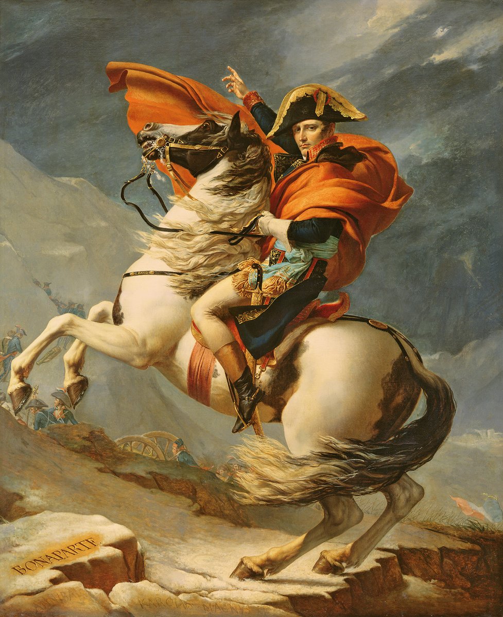Magnolia_Box's tweet photo. Painting by Jacques-Louis David: In this masterpiece, “Napoleon Crossing the Alps on 20th May 1800”, David captures the intensity &amp; determination of conqueror Napoleon Bonaparte against the majestic backdrop of the Alps.

Buy as a fine art print 👉 https://t.co/x9gMIHzocX? https://t.co/7LZ3yHKx6j