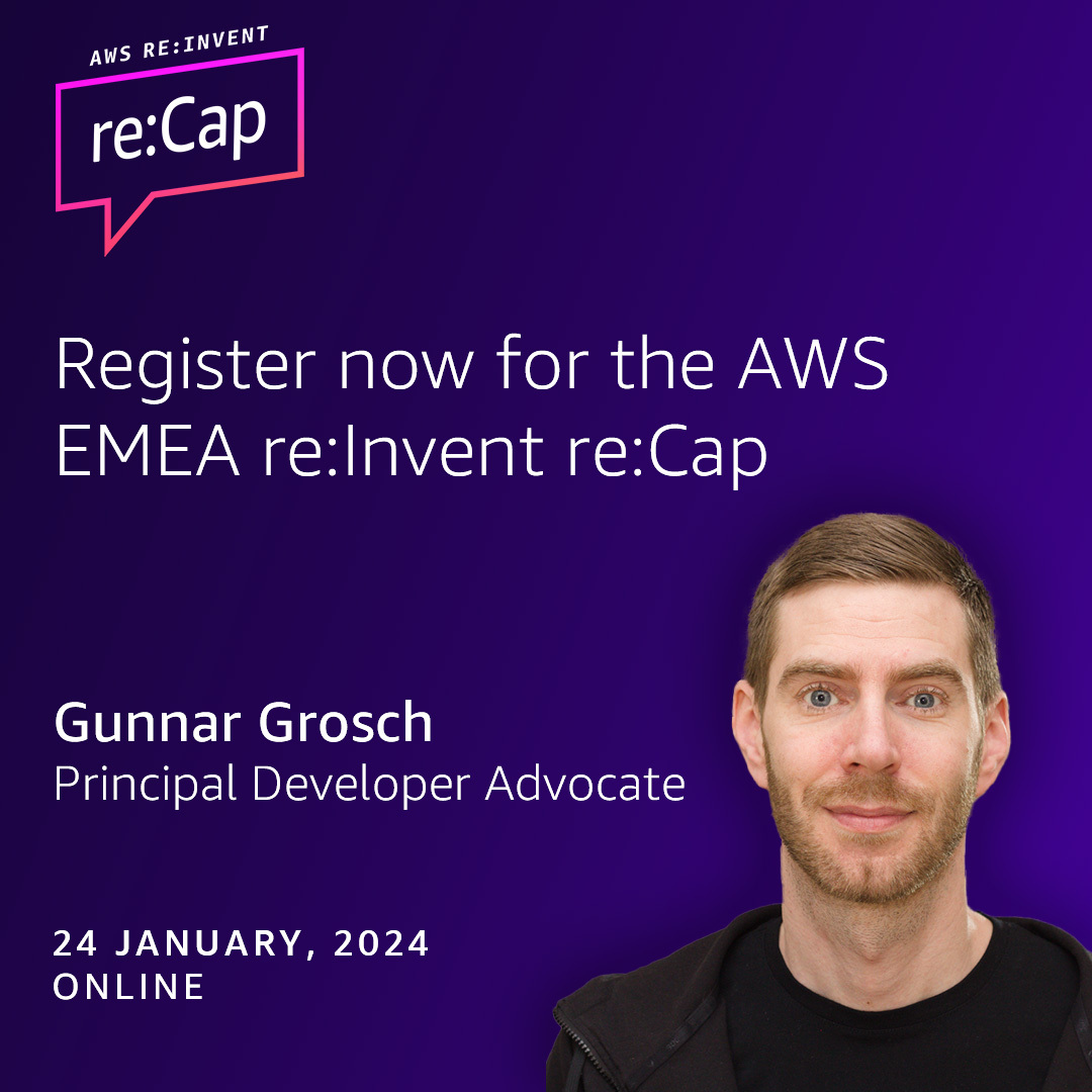 Join us online for the AWS re:Invent re:Cap live from the London studio! Stay updated on re:Invent 2023 highlights as we share key updates and dive into major announcements!

January 24th | 10:00 - 13:30 CET

Register now: go.aws/3O70F1H

#aws #awsreinvent