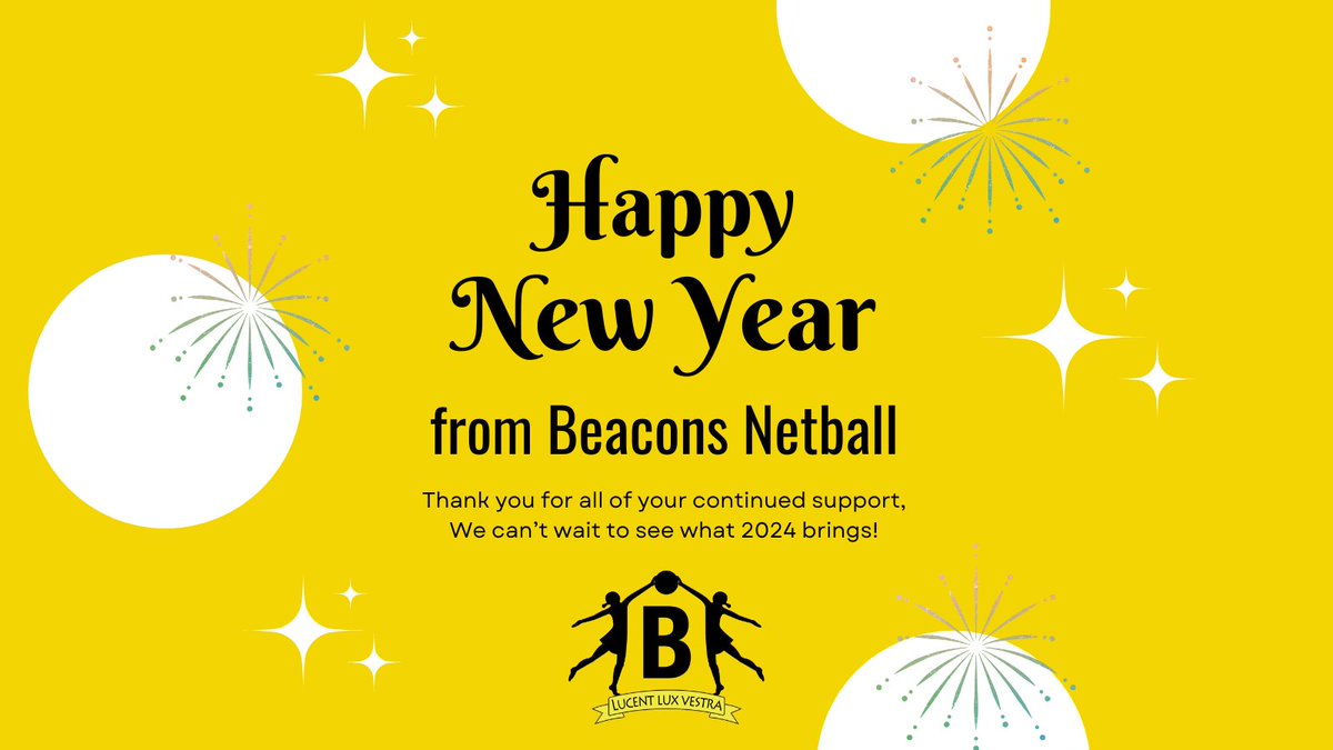 ✨Happy New Year from the Beacons Family ✨

Thank you to our players, families, coaches and facilities for your continued support 💛

Watch this space for exciting events to come in 2024 ⭐️

#beaconsfamily #beaconsnetball #makingmemories #happynewyear #bringon2024