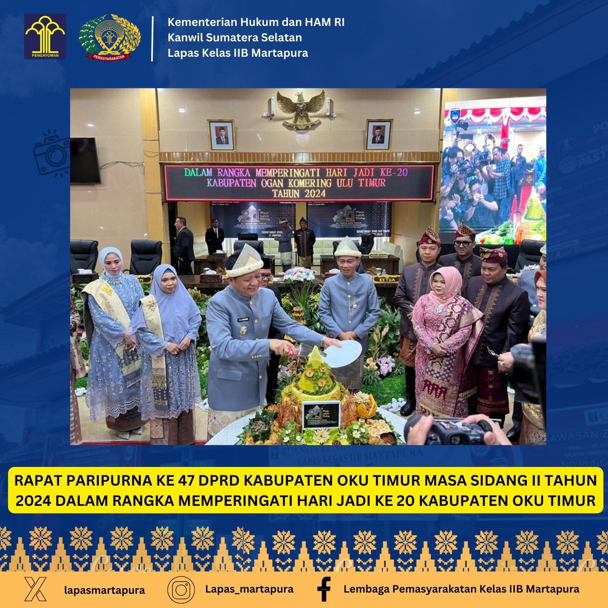 lapasmartapura's tweet photo. Rapat paripurna ke 47 DPRD Kabupaten OKU Timur masa sidang II tahun 2024 dalam rangka memperingati hari jadi ke 20 Kabupaten OKU Timur https://t.co/YXiEgpVasO
