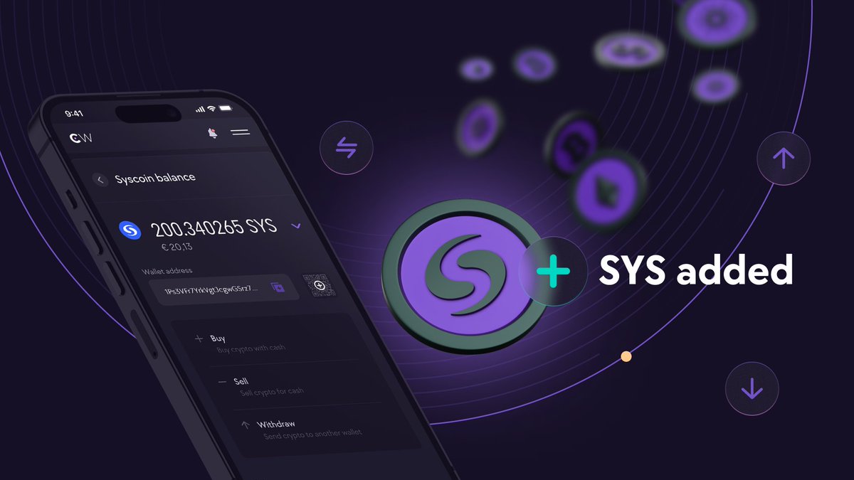 CryptoWalletcom's tweet photo. 🆕Boom! $SYS (NEVM) just landed at @CryptoWalletcom

Manage it right away in our neobank, and get ready to  spend it directly from a card: https://t.co/XbzTh3gEsA

@syscoin 🪩 🤝 https://t.co/i7tFYjf0Re
