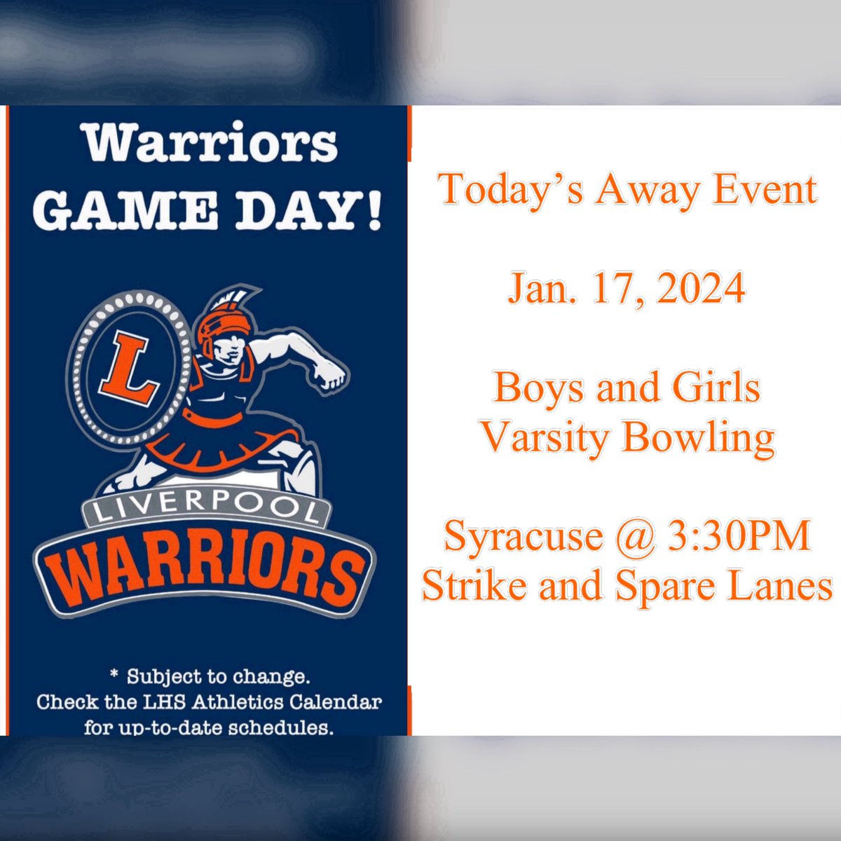 Liverpool vs Syracuse today at the Strike and Spare Lanes 🎳 <a href="/greg_rothg/">greg</a> <a href="/LCSDAthletics/">Liverpool Athletics</a>