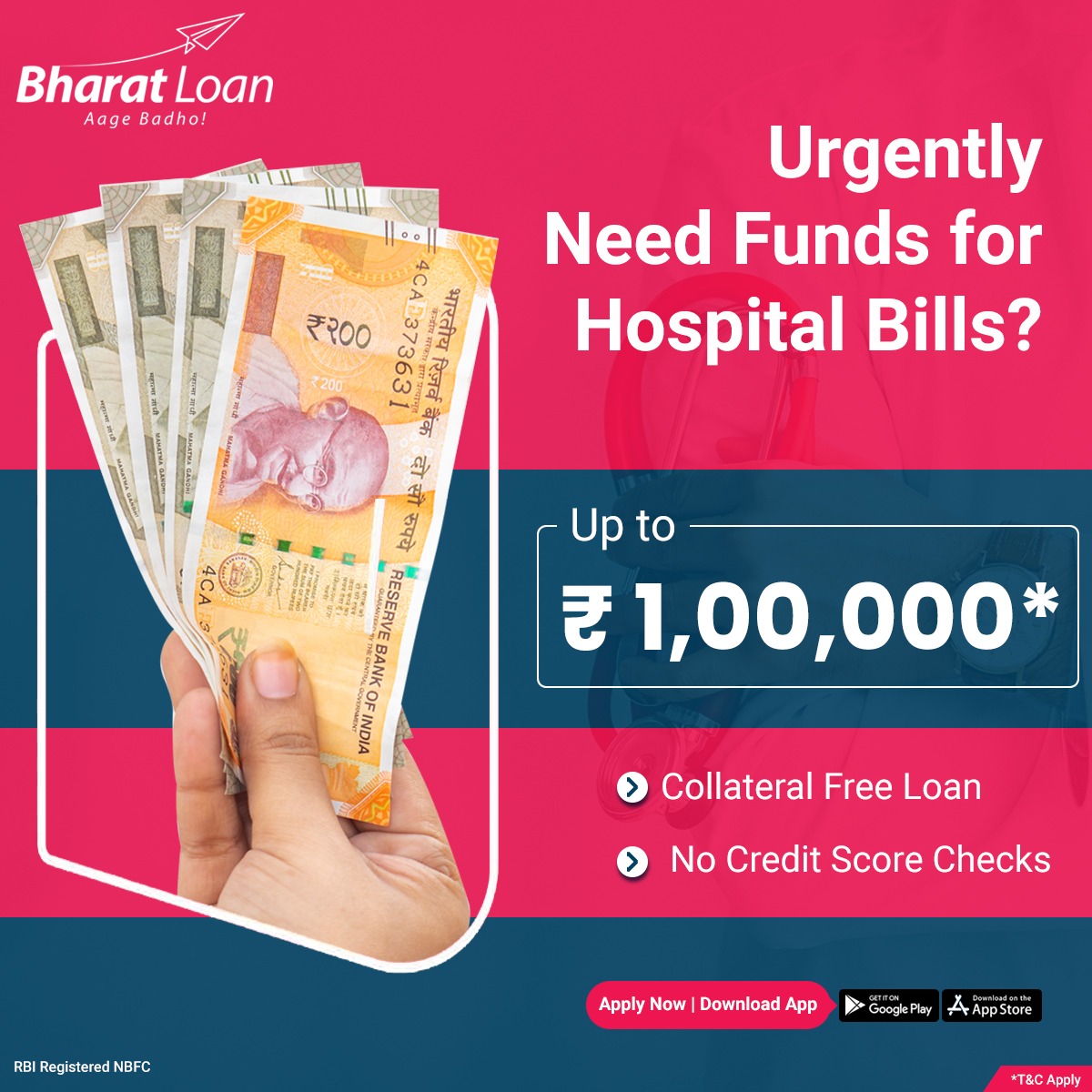 Urgently Need funds for Hospital Bills ?

A personal emergency loan can be used to finance any emergency financial essential. You can use it to pay hasty medical bills, education charges or even to plan.
#personalloan #paydayloan #applyinstantloan #bharatloan #applyinstantloan