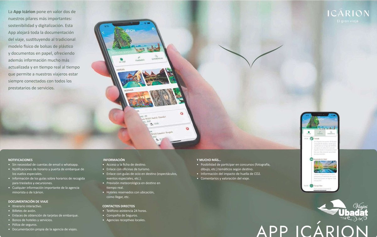 ¡COLABORACIÓN UBADAT VIAJES &amp; ICARION - DBLANCO 2024!

En <a href="/ubadat_viajes/">Ubadat Viajes</a> hemos alcanzado acuerdo de colaboración con Icarion para nuestros clientes que reserven su viaje en DBlanco.

#feriadebodas #bodas2024 #bodasjaen #comuniones #novias2024 #novios2024 #DBlanco