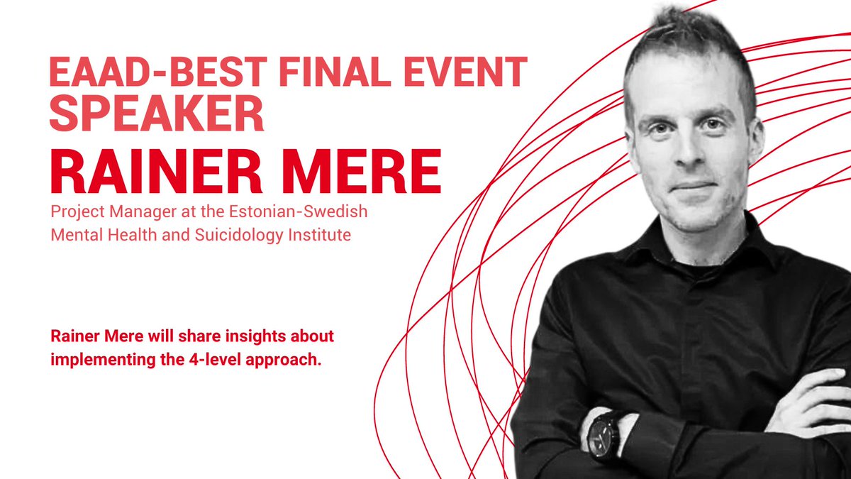 EAAD-Best (@eaad_best) on Twitter photo Rainer Mere will share insights about implementing the 4-level approach at our Final Event in Brussels on  March 4th! To attend in person, please register here: eaad-best.eu/final-event  
<a href="/EU_Health/">EU One Health</a> <a href="/EU_HaDEA/">HaDEA</a> <a href="/EAAD_Research/">EAAD</a> #finalevent #brussels #suicideprevention #depression Rainer Mere will share insights about implementing the 4-level approach at our Final Event in Brussels on  March 4th! To attend in person, please register here: eaad-best.eu/final-event  
<a href="/EU_Health/">EU One Health</a> <a href="/EU_HaDEA/">HaDEA</a> <a href="/EAAD_Research/">EAAD</a> #finalevent #brussels #suicideprevention #depression